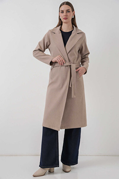 Zübeyde Sayın Women's Double Breasted Collar Stamp Coat