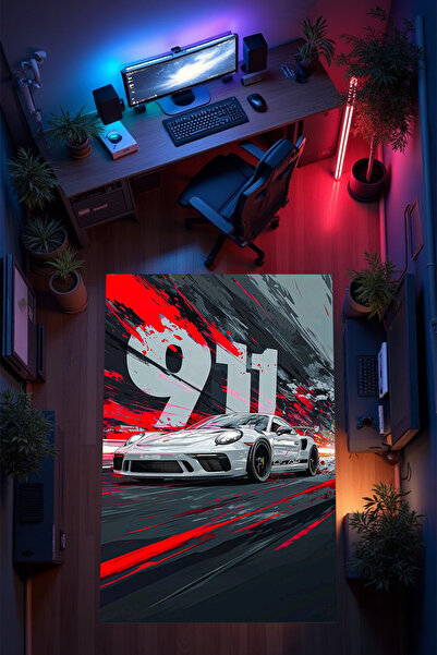 THEMODERNHANE Gamer Genç Odası Halısı Kaymaz Taban Makinede Yıkanabilir Gamin...