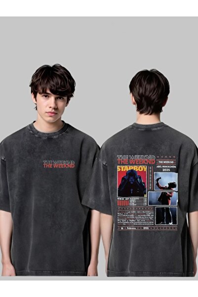 LAND MODA Unisex Acid Washed Cotton T-Shirt – Εφαρμογή Άνεσης για oversized Η...