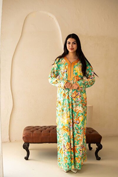 Greenko New floral print jalabiya