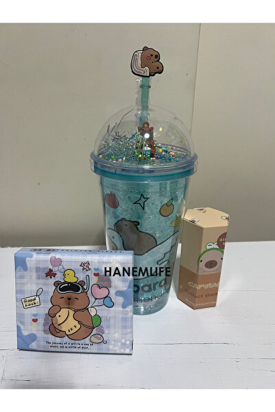 hanemlife capypara ışıklı pipetli bardak Suluk kapipara + capipara sony angel...