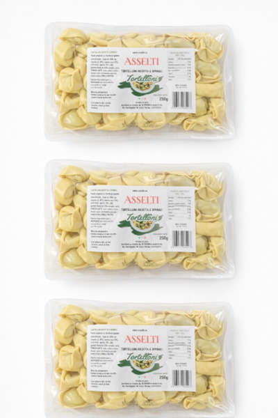 Asselti Set 3 x Tortelloni with Ricotta and Spinach, 250 g