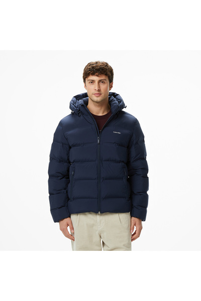 Calvin Klein Quilted Bonded Channel Erkek Mavi Ceket
