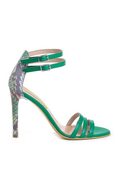 The 5th Element Women's sandals made of genuine leather Green Sophia