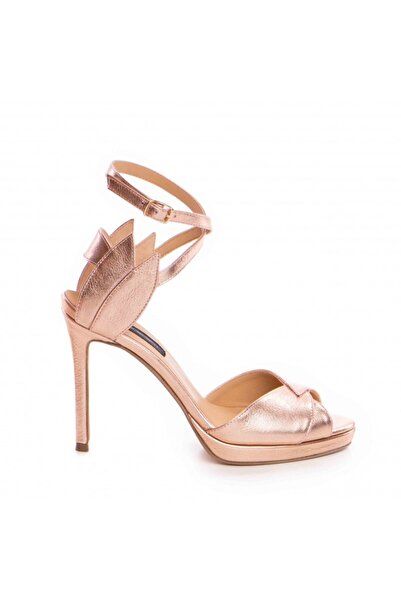 The 5th Element Women's sandals made of genuine leather Gold Rose Flowers