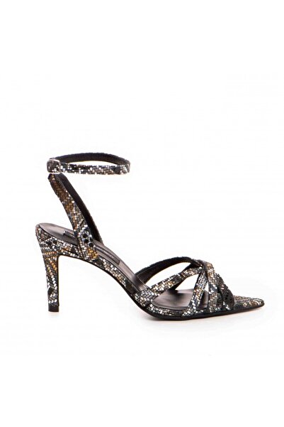 The 5th Element Women's sandals made of genuine leather, Black Ana