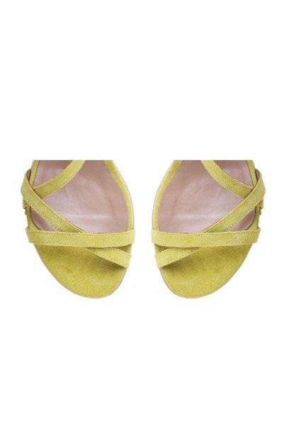 The 5th Element Sandale dama piele fara toc Galben Lime Georgie