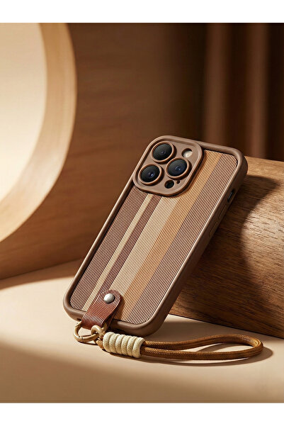 OSG İphone 16 Pro Uyumlu Leopar Desenli Bileklikli Premium Kamera Korumalı Te...