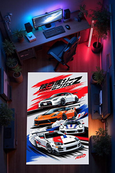 THEMODERNHANE Gamer Genç Odası Halısı Kaymaz Taban Makinede Yıkanabilir Gamin...