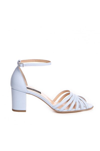 The 5th Element Leather sandals with thick heels Bleu Selena