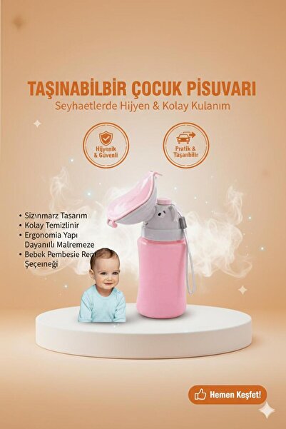 TeknoEser Taşınabilir Çocuk Pisuvarı – Seyahatler İçin Hijyenik, Sızdırmaz ve...