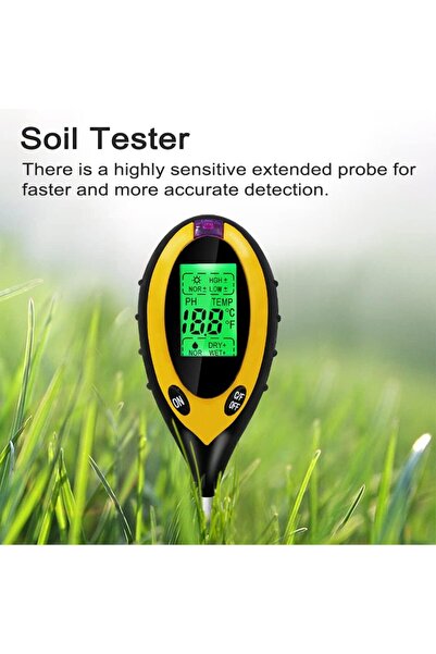 Store 4in1 Dijital rak Analiz Cihazı Güneş Işığı Yoğunluğu PH Değeri Nemler S...