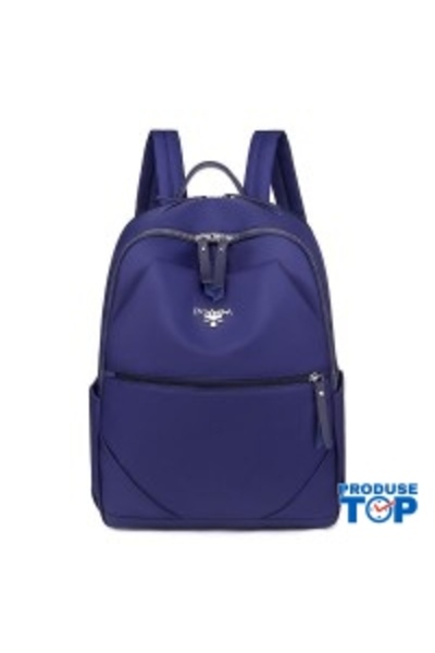 Produse.Top Rucsac albastru la modă pentru femei cu buzunar exterior
