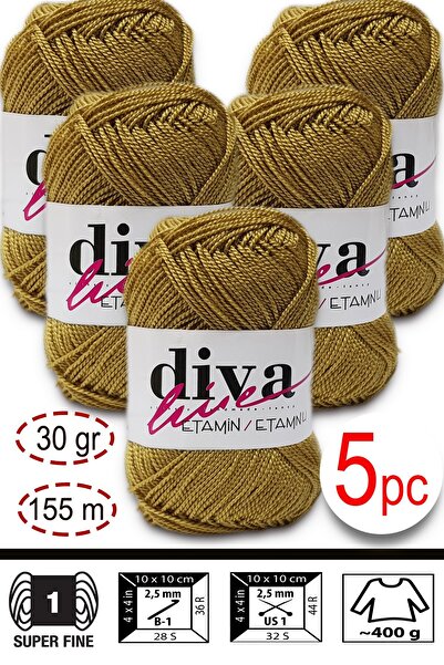 Diva İplik Etamin-Processing Orlon-Wayuu Bag String 48 Mustard (Pack of 5)