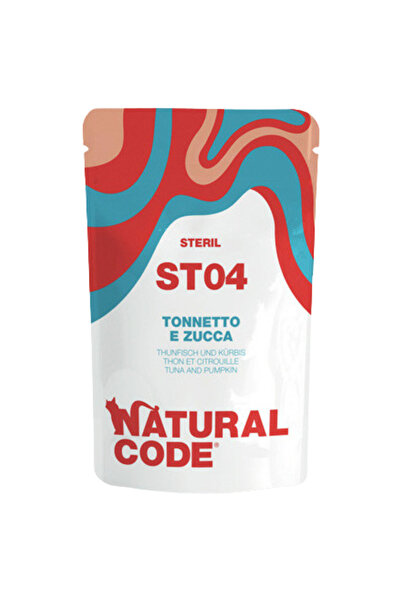 Natural Code أكياس تونة وقرع للقطط ST04، وزن 70 غرام، عبوة من 24 كيس
