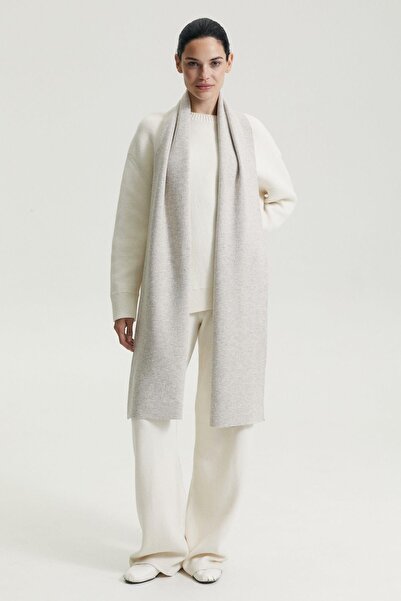 Ferraro Eșarfă tricotată pentru femei, amestec de cașmir, bej