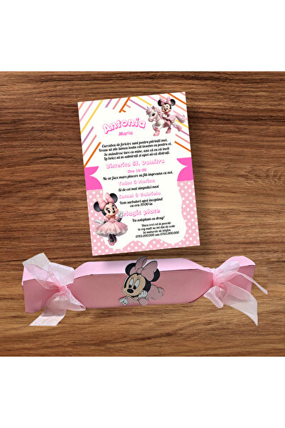 Aela.alc Minnie baptism invitation, candy box, set of 30 pieces