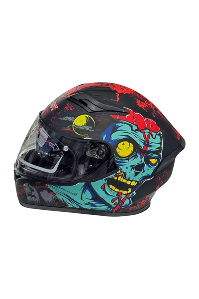 LSS FULL FACE KAPALI LS5 MAT KURU KAFA GRAFİKLİ XL-2579