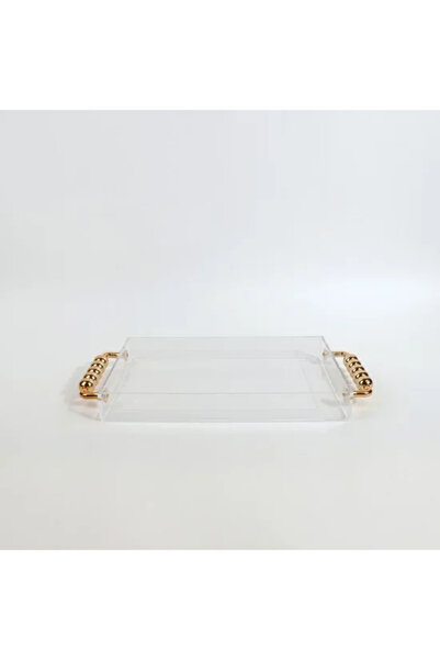 TULIN Acrylic tray with luxurious golden handles - size 44*23 cm
