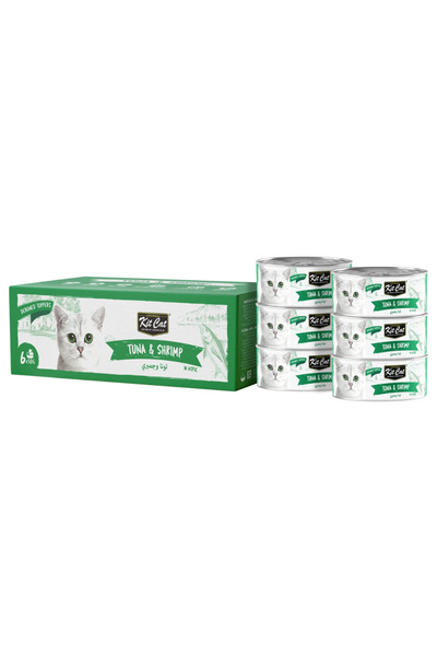 Kit Cat عبوة متعددة من التونة والروبيان منزوعة العظم، 6 قطع × 50 غرام