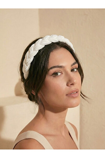 MegssStore Λευκό Πλεκτό Πλισέ Στέμμα