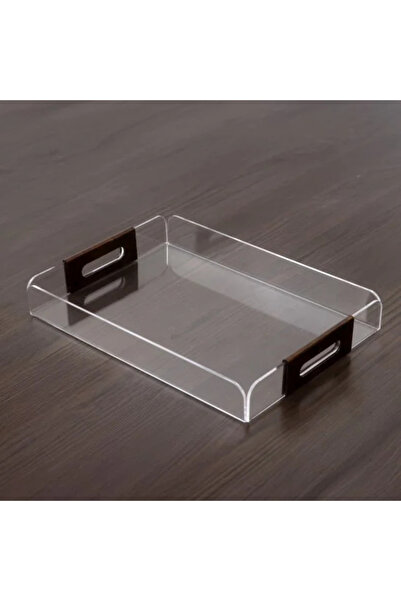 Generic Acrylic serving tray with wooden handles