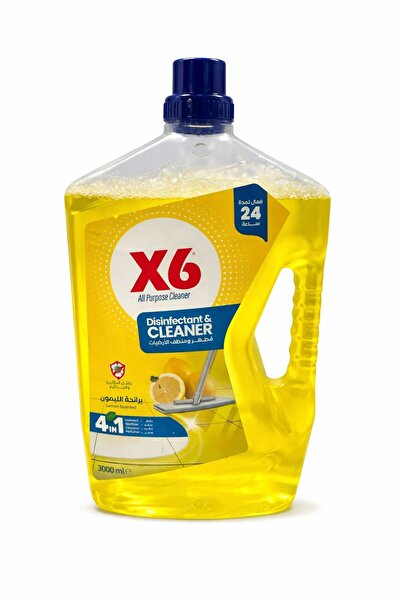 X6 Lemon Fresh Disinfectant & Floor Cleaner 4in1 Antibacterial Liquid - 3 Lit...