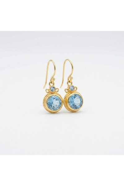 makeitbylove Sultan Aquamarine Topaz Huzur Sembolü Sallantılı Küpe - El Yapım...