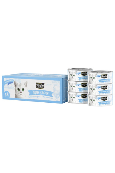 Kit Cat عبوة متعددة من الدجاج منزوع العظم للقطط الصغيرة 6 × 50 غرام
