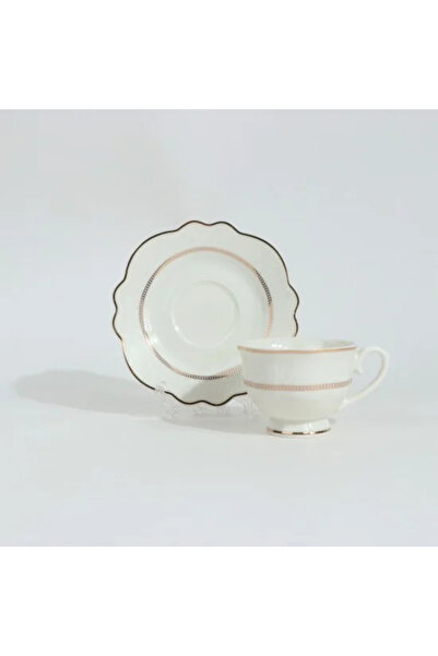Generic Decorated Porcelain Coffee Cup Set - 6 Cups with Saucer