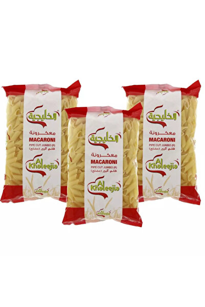 Al Khaleejia معكرونة الخليج المقطعة على شكل أنبوب جامبو - 3 × 400 غرام