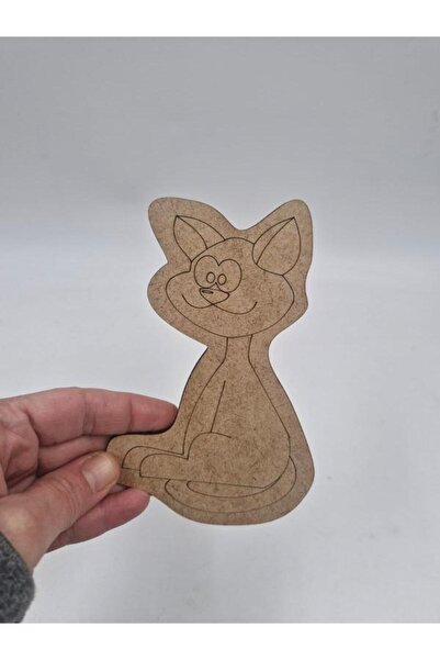 Mu Art Ahşap 10 Pieces Wooden Painting Cute Cat School DIY Activity Activity ...