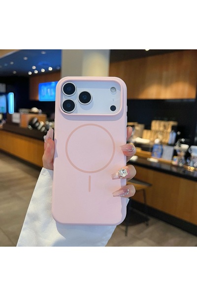 Goldie Case İPhone 16 Pro Uyumlu Düz Renkli Darbe Emici Özelliğe Sahip Magsaf...