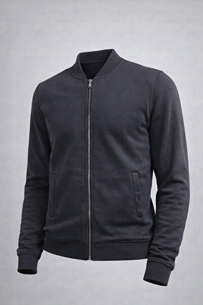 COMBİNE MİCHAİL Men's Casual Cotton Smoked College Jacket