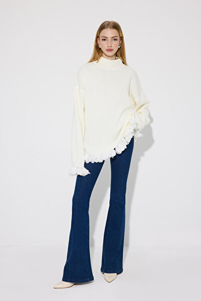 Touché Privé Chiffon Tasseled Knitwear Sweater
