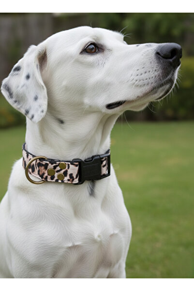 balkonda Dog Collar Adjustable All Breeds 2.5 cm Width Column Cord Leopard Pa...