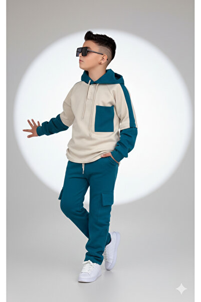 LaxVan Erkek Çocuk Kapüşonlu Sweatshirt ve Eşofman Altı Takım