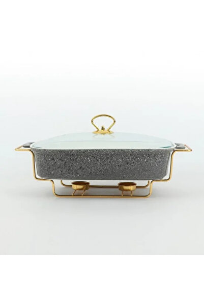 TULIN سخان تقديم فاخر مستطيل الشكل بقاعدة وغطاء زجاجيين