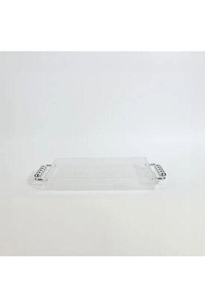 Generic Acrylic tray with luxurious silver handles - size 44*23 cm