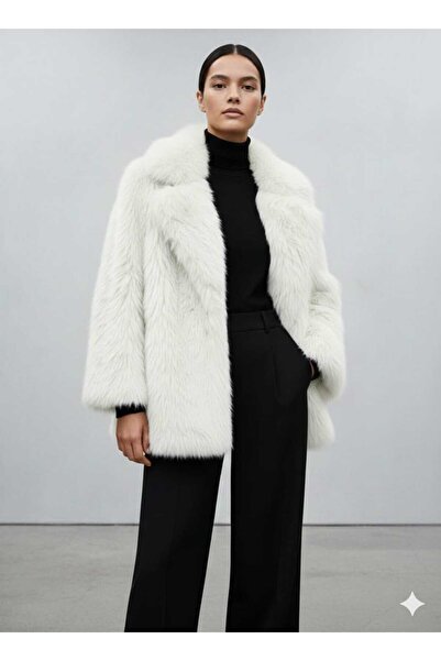 kikiriktekstil Jachetă de blană căptușită supradimensionată pentru femei, hai...