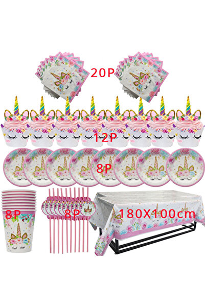 Choice tableware A Unicorn Birthday Decorations for Girl Plate Napkin Cup cak...