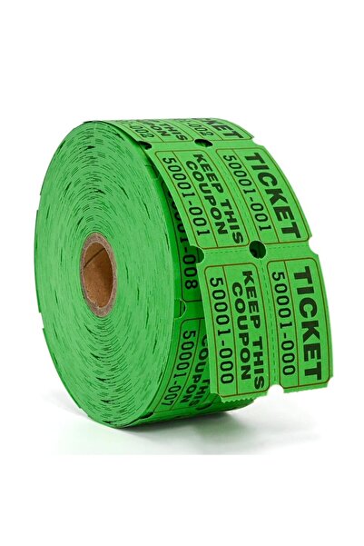 Choice تذاكر دخول خضراء ملونة قابلة للتمزيق، مقاس واحد، عبوة من 500 قطعة، قسا...