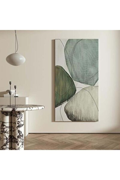 lawhat لوحة فنية مودرن بإطار ذهبي… فخامة تكمّل مدخل منزلك مطبوعة على قماش الك...