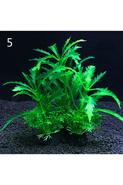 Choice7 5 نباتات زينة اصطناعية لأحواض السمك، مقاس 8×14 سم، مصنوعة من البلاستي...