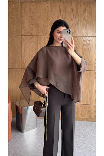 HAZELANNA Soft Aura Kahve Bluz