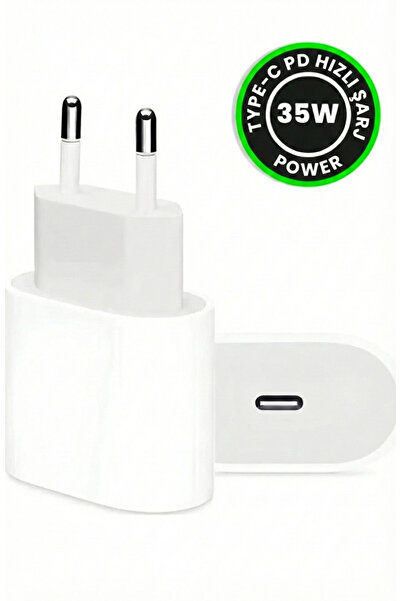 YK Design iPhone Uyumlu 35W PD Süper Hızlı Şarj Adaptörü – Type-C Çıkışlı Tur...