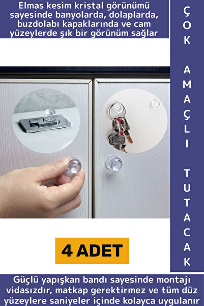 Wintoup Montajsız Çekmece Dolap Klozet Kapağı Şık Kristal Tasarım Çok Amaçlı ...