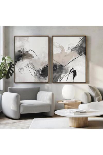 lawhat لوحة ديكور المنزل تجريدي مطبوعة على قماش الكانفس موديل ( 2999)