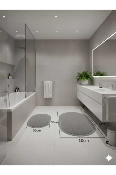 ALTUN CARPET 2li pelüş kaymaz taban halı banyo paspası 1 adet 60x100 +1 adet ...