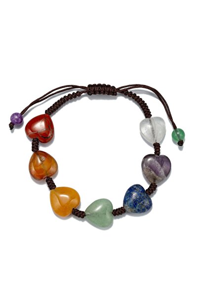 XTERRA Handmade Heart-Shaped Chakra Crystal Bracelet
